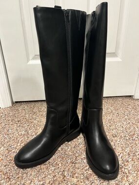 DV Dolce Vita Women's Pennie Knee-High Riding Boots Black Smooth Sz 8 New wBox